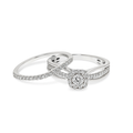 14K White Gold Round Cut Diamond Wedding Ring Set 0.33 ctw | Elegant Bridal Jewelry – Jewelry Palace Lithonia GA