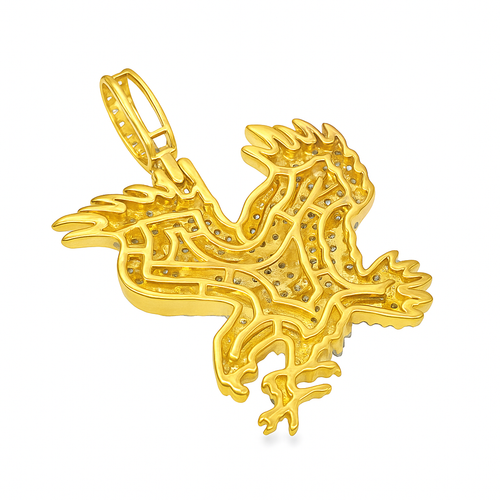 10K Yellow Gold 0.875 CTW Diamond Eagle Pendant