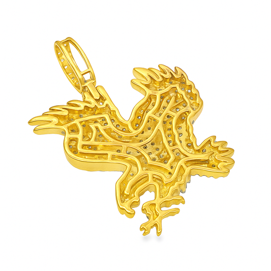 10K Yellow Gold Diamond Eagle Pendant 0.875 CTW | Jewelry Palace