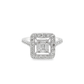 10K White Gold Diamond Ring with Baguette Diamond 1.40 ctw
