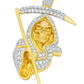 10K Yellow Gold Diamond Grim Reaper Pendant 0.75 ctw | Iced-Out Reaper Charm