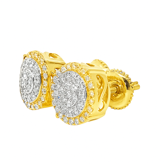 10K Two-Tone Gold 0.44 ctw Diamond Prong Set Earrings | Elegant Dual Finish Studs | Jewelry Palace