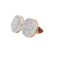 10K Rose Gold 0.60 ctw Diamond Earrings | Baguette Center with Prong-Set Halo | Jewelry Palace