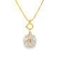 10K Yellow Gold Diamond Basketball Pendant Charm Necklace Round Diamonds 0.15 CTW