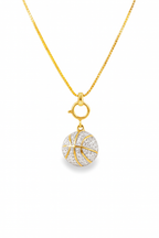 10K Yellow Gold Diamond Basketball Pendant Charm Necklace Round Diamonds 0.15 CTW