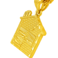 10K Yellow Gold House Pendant Necklace Set – Bold Urban Design | Jewelry Palace