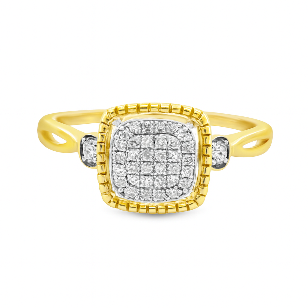 10K Yellow Gold Classic Round Cut Diamond Engagement Ring 0.12 ctw