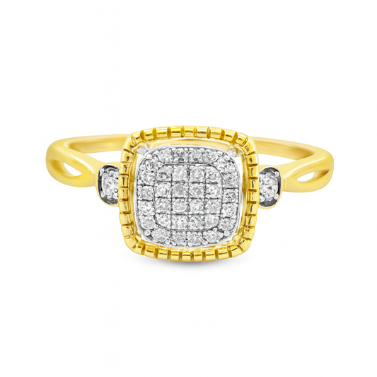10K Yellow Gold Classic Round Cut Diamond Engagement Ring 0.12 ctw