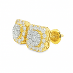 10K Yellow Gold Diamond Earrings with Round Brilliant Cut Diamonds 1.38 CTW | Jewelry Palace