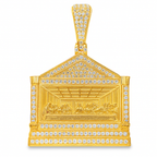 10K Yellow Gold Last Supper Pendant with Diamond Detailing 1.25 CTW | Jewelry Palace