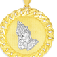 10K Yellow Gold Praying Hands Pendant Necklace Set – Faith & Blessings Design | Jewelry Palace