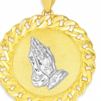 10K Yellow Gold Praying Hands Pendant Necklace Set – Faith & Blessings Design | Jewelry Palace
