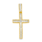 10K Yellow Gold 1.00 ctw Diamond Baguette Cross Pendant | Faith & Luxury Statement | Jewelry Palace