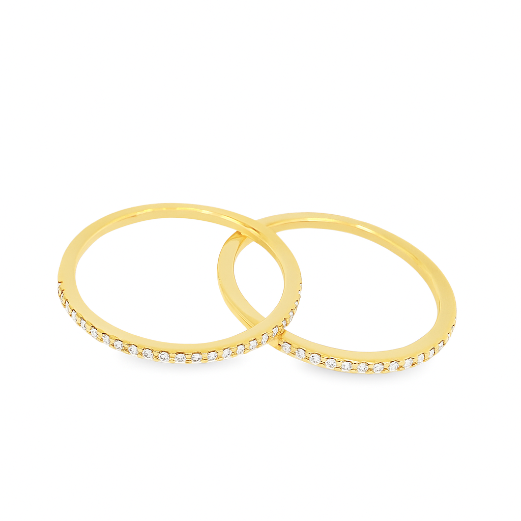 10K Yellow Gold Baguette Diamond Ring with 2 Bands 1.25 ctw