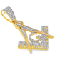 10K Yellow Gold 0.38 ctw Diamond Masonic Pendant | Square & Compass Freemason Design | Jewelry Palace
