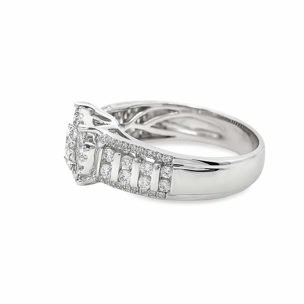 14K White Gold Diamond Trio Ring Set 3.33 ctw