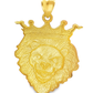 10K Yellow Gold Crowned Lion Head Pendant Necklace Set – King of the Jungle Design | Jewelry Palace