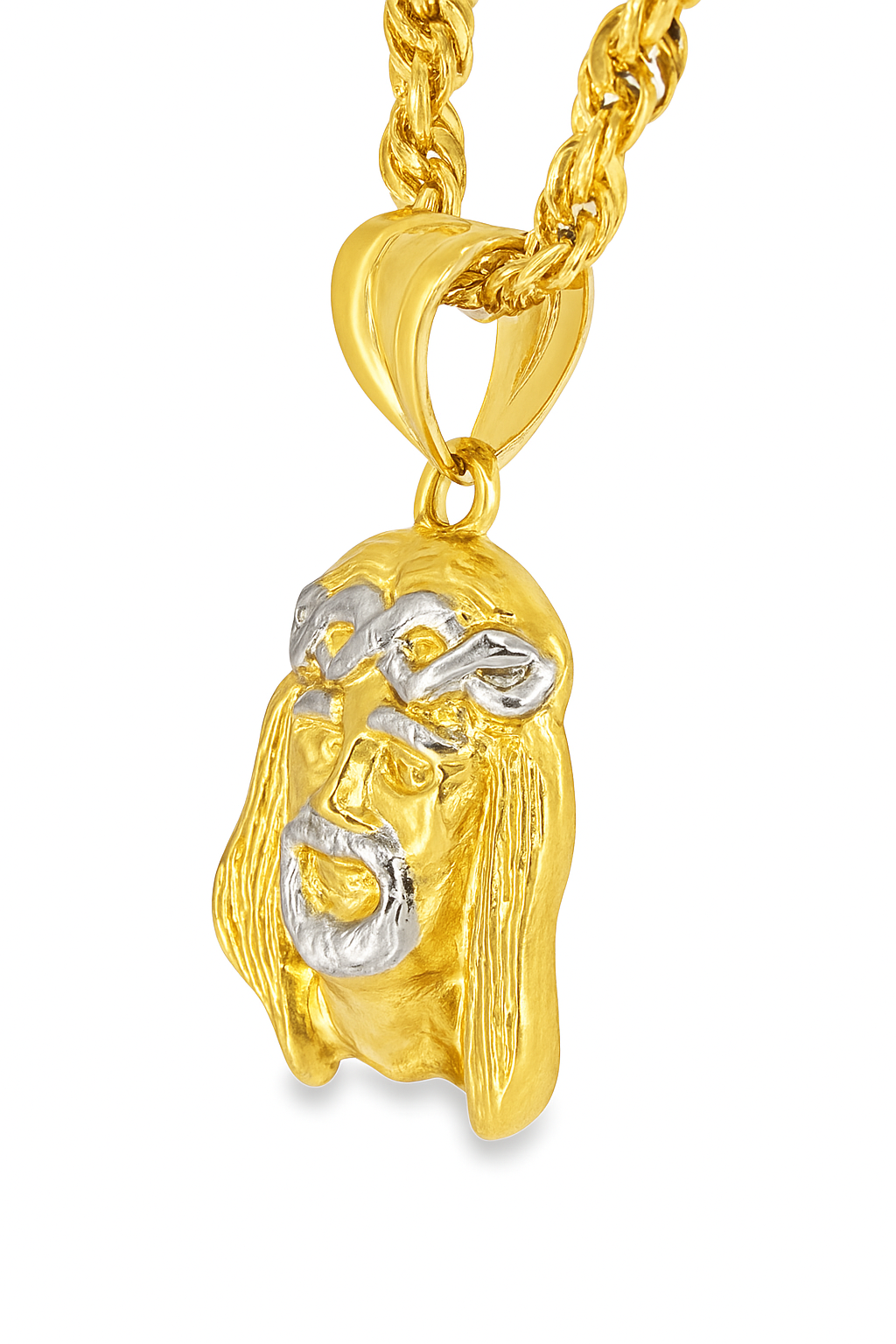 10K Yellow Gold Jesus Face Pendant Necklace Set – Symbol of Faith & Strength | Jewelry Palace