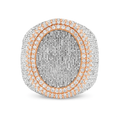 10K Rose & White Gold Diamond Oval Ring 2.75 ctw – Two-Tone Luxury Statement Ring | Jewelry Palace Lithonia, GA
