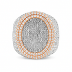 10K Rose & White Gold Diamond Oval Ring 2.75 ctw – Two-Tone Luxury Statement Ring | Jewelry Palace Lithonia, GA