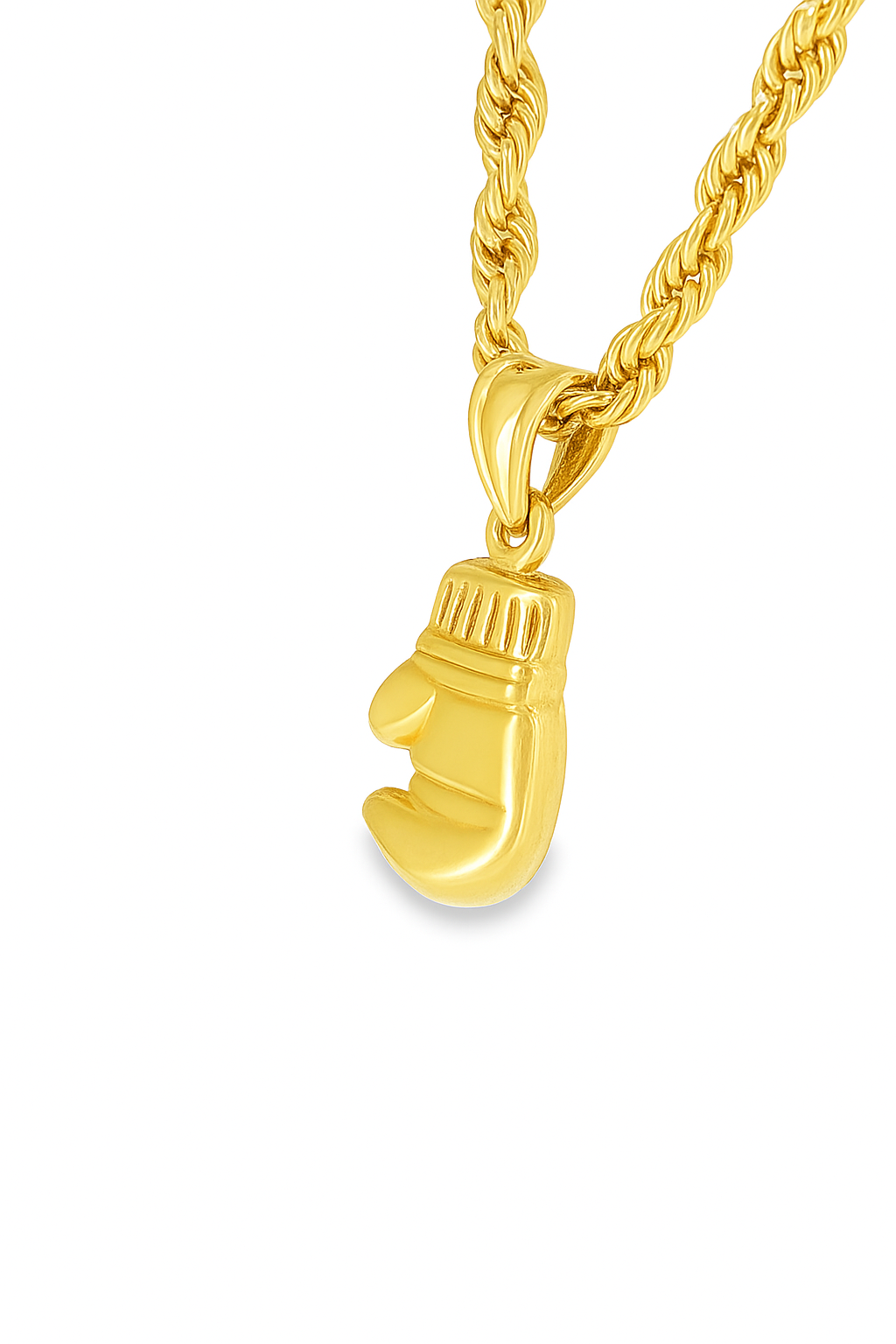 10K Yellow Gold Boxing Glove Pendant Necklace Set – Symbol of Strength & Determination | Jewelry Palace