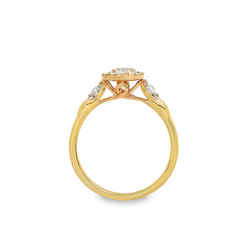 10K Yellow Gold Oval Diamond Engagement Ring Set 0.50 ctw