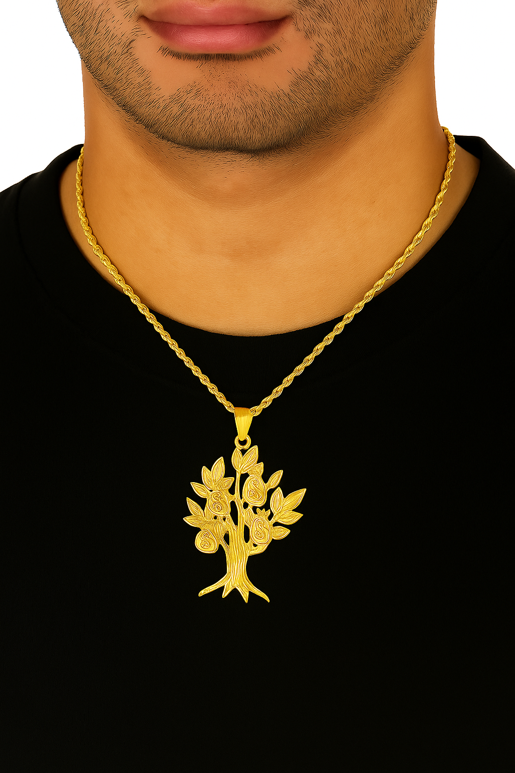 10K Yellow Gold Money Tree Pendant Necklace Set – Symbol of Wealth & Prosperity | Jewelry Palace