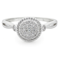 10K White Gold Round Cut Diamond Cluster Ring 0.13 ctw