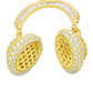 10K Yellow Gold Diamond Headphone Pendant 4.00 ctw | Baguette & Round Cut Iced-Out Charm