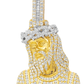 10K Yellow Gold Diamond Jesus Piece Pendant 4.0 ctw | Iced-Out Baguette & Round Diamond Religious Charm