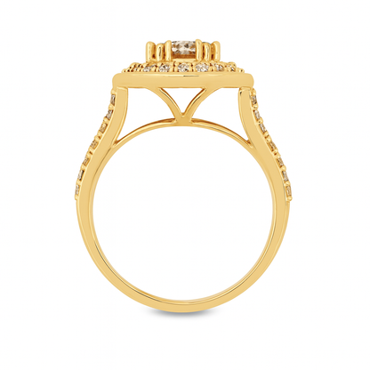 10K Yellow Gold Round Cut Diamond Halo Cluster Ring 2.02 ctw | Elegant Bridal & Fashion Jewelry – Jewelry Palace Lithonia GA