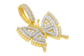10K Yellow Gold 0.83 ctw Diamond Butterfly Pendant | Baguette & Round Cut | Luxury Nature-Inspired Design | Jewelry Palace