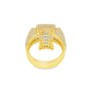 Men’s 10K Yellow Gold Diamond Cross Ring 2.95 CTW | Baguette & Round Iced-Out Ring | Jewelry Palace