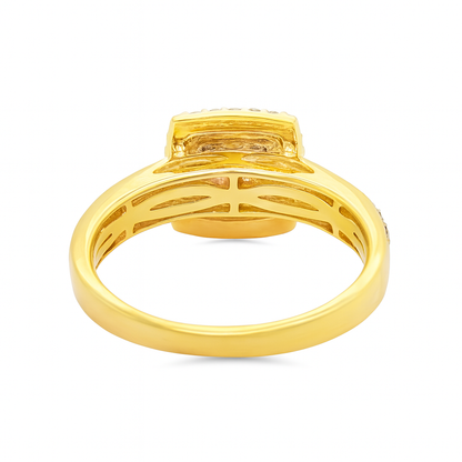 10K Yellow Gold Diamond Engagement Ring & Wedding Band Set 0.84 CTW