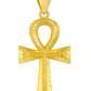 10K Yellow Gold Ankh Cross Pendant Necklace Set – Egyptian Symbol of Life | Jewelry Palace