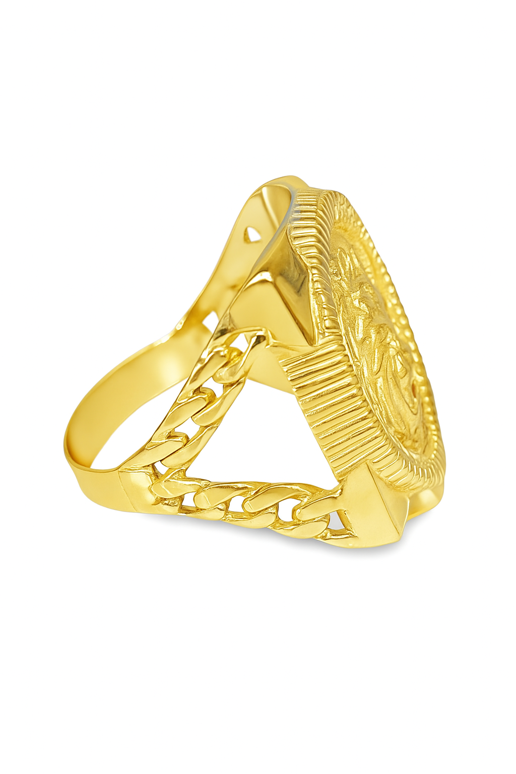 10K Yellow Gold Lion Crest Signet Ring | Jewelry Palace
