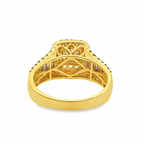 14k Two Tone Gold Baguette Diamond Square Cut Ring 1.48 ctw