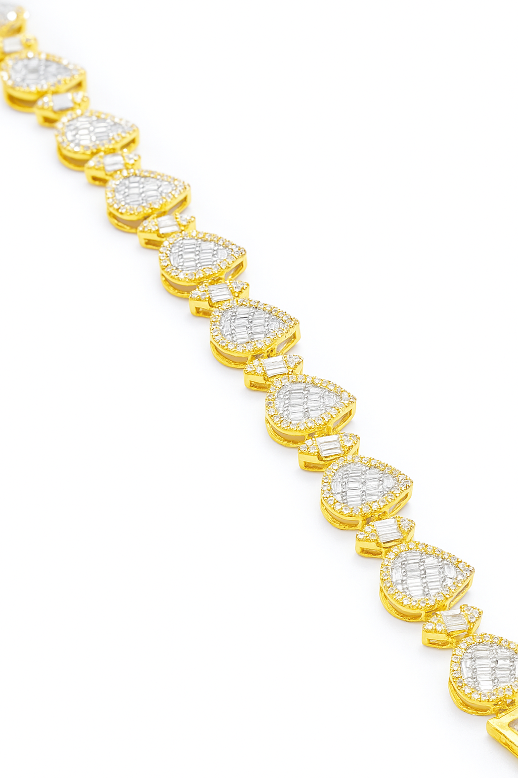 10K Yellow Gold Pear & Marquise Diamond Cluster Cuff Bracelet 2.50 ctw – Elegant Women’s Design | Jewelry Palace