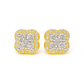 10K Yellow Gold 0.64 ctw Diamond Floral Petal Stud Earrings | Elegant Cluster Design | Jewelry Palace