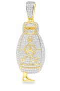 10K Yellow Gold Diamond Mercedes-Benz Key Pendant 1.87 ctw | Luxury Car Charm