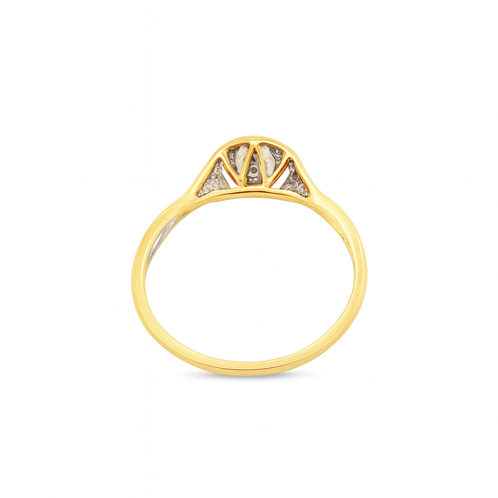 10K Yellow Gold Round Cut Diamond Ring 0.10 ctw