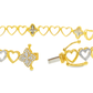 10K Yellow Gold Women’s Diamond Clover Heart Bracelet 0.95 ctw – Elegant 7" Design | Jewelry Palace