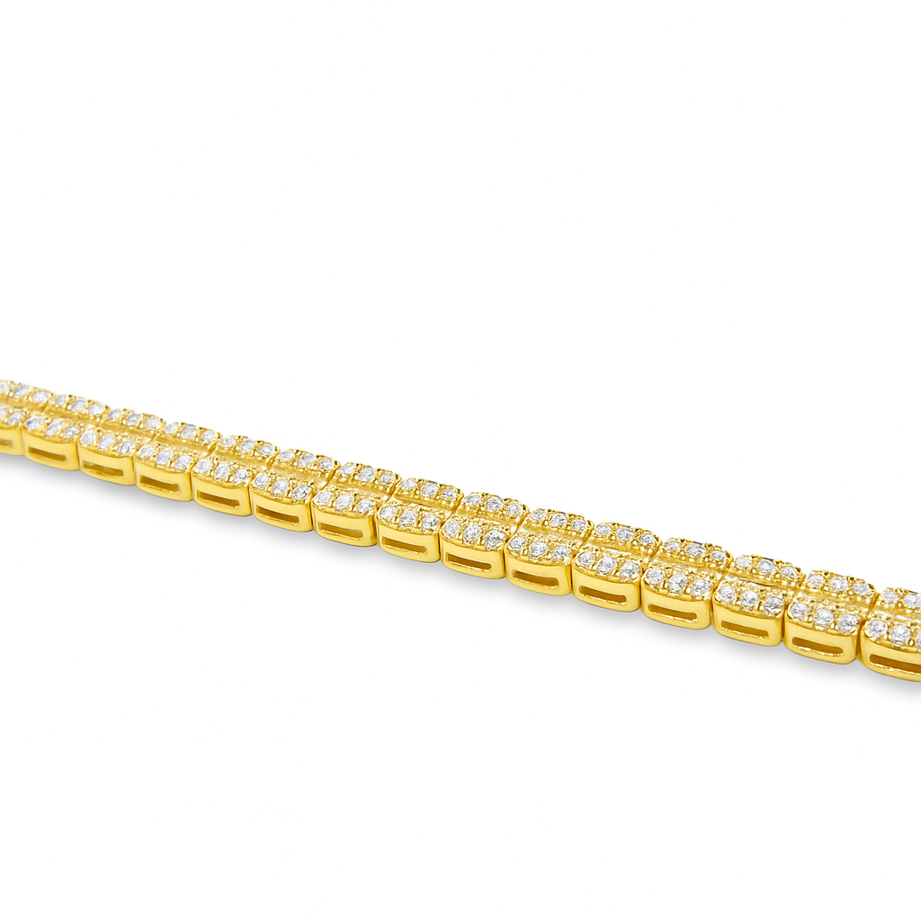 10K Yellow Gold Diamond Baguette Bracelet 3.59 CTW | Jewelry Palace