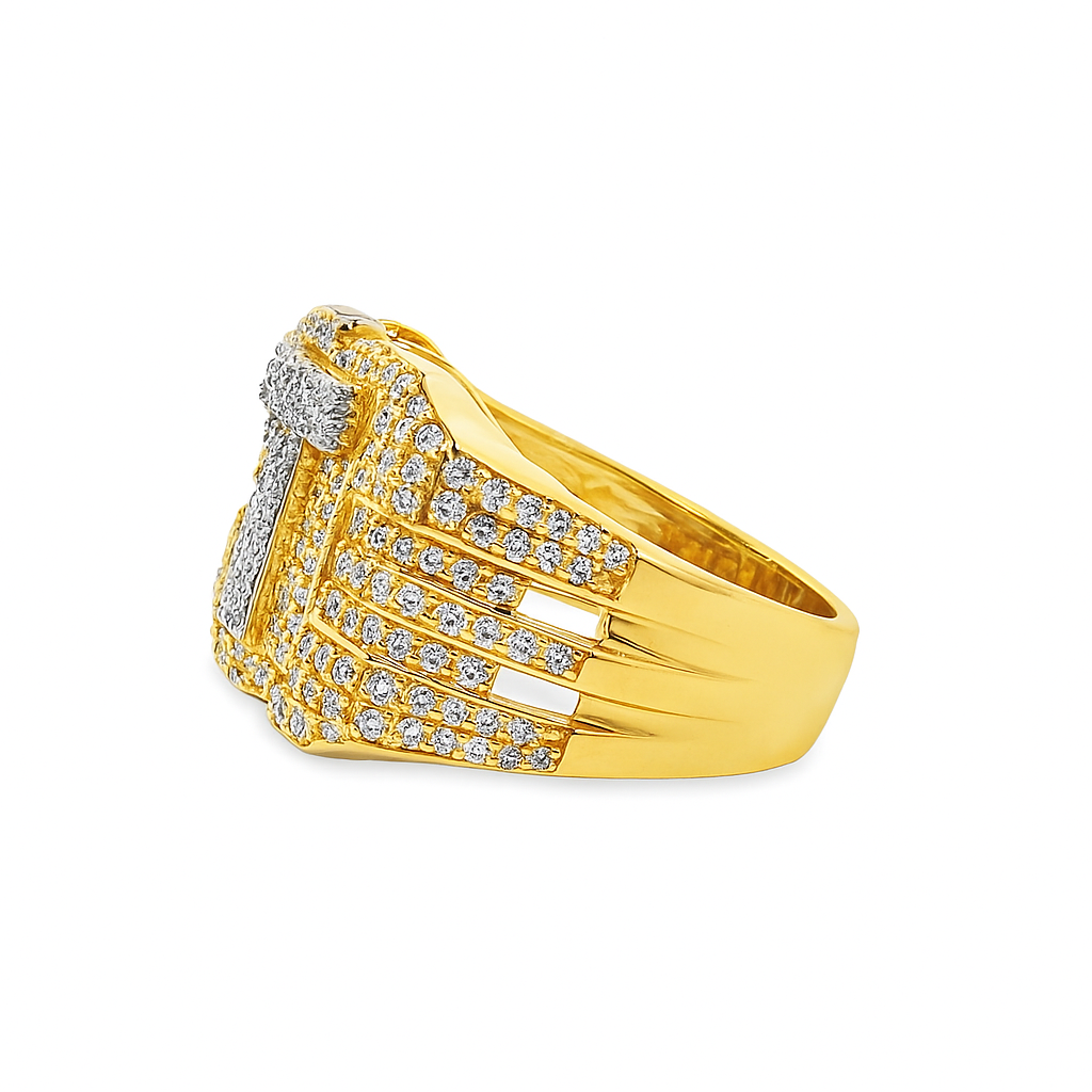 10K Yellow Gold Diamond “T” Initial Ring 1.49 ctw – Personalized Statement Ring | Jewelry Palace Lithonia, GA