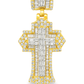 10K Yellow Gold Diamond Baguette Cross Pendant 1.10 ctw