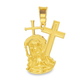 10K Yellow Gold 0.33 ctw Diamond Jesus Head with Crosses Pendant | Faith & Divine Protection | Jewelry Palace