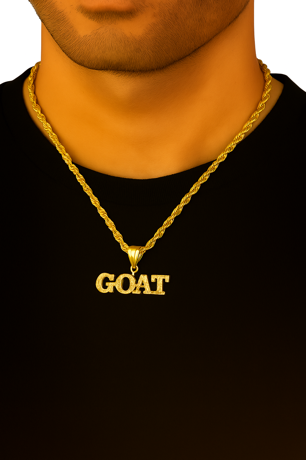 10K Yellow Gold “GOAT” Pendant Necklace Set – Greatest of All Time | Jewelry Palace