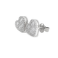 10K White Gold 0.39 ctw Diamond Heart-Shaped Earrings | Baguette & Round Cut | Jewelry Palace