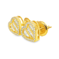 10K Yellow Gold 0.24 ctw Diamond Heart-Shaped Earrings | Baguette & Round | Jewelry Palace