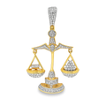 10K Yellow Gold 0.75 ctw Diamond Libra Scale Pendant | Zodiac Justice Symbol | Jewelry Palace